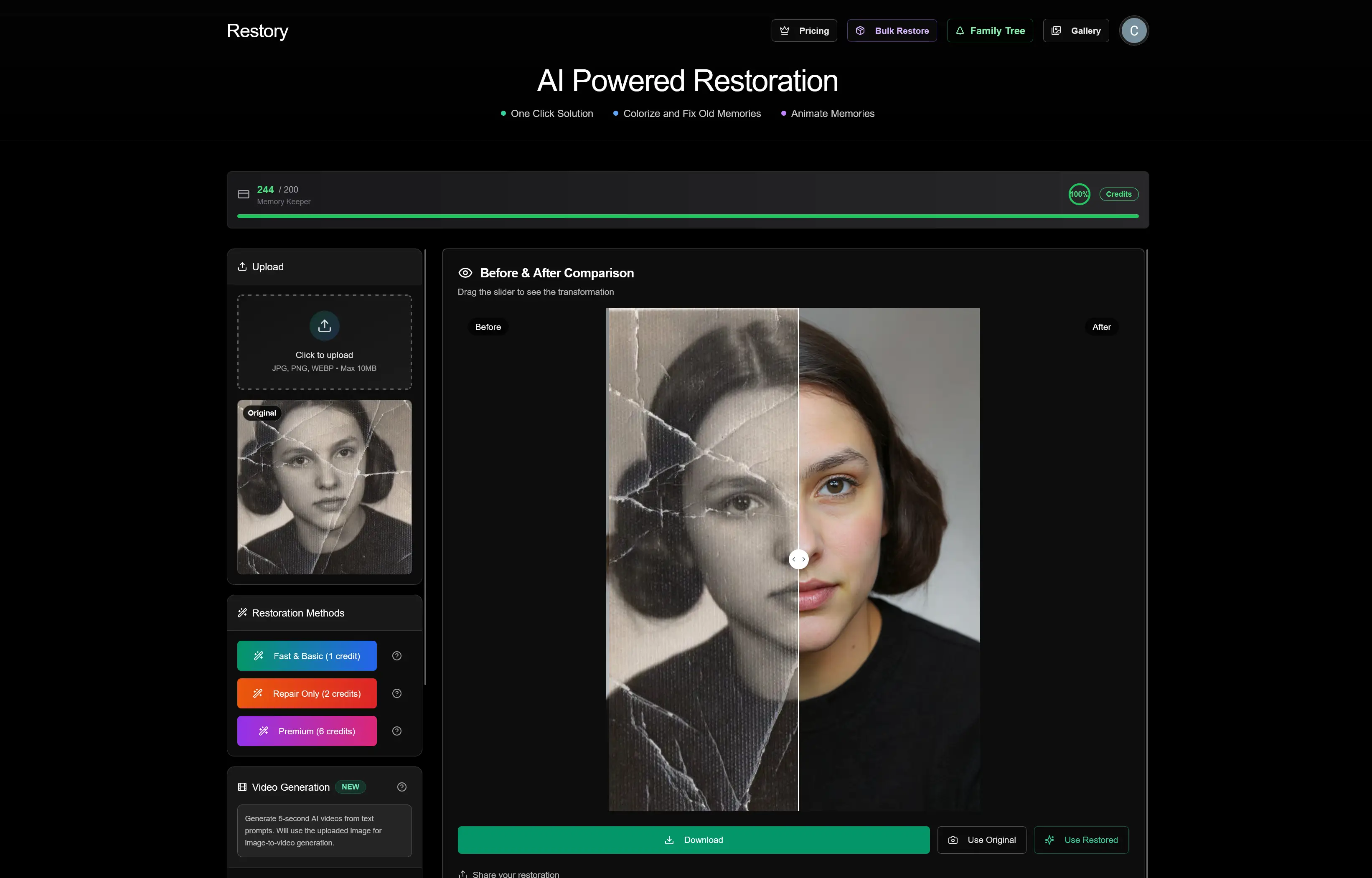 Complete restoration workflow examples